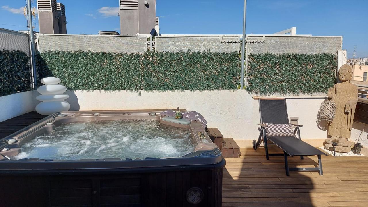 Apartamento Atico De Lujo Con Jacuzzi Climatizado En Terraza Elche Exterior foto